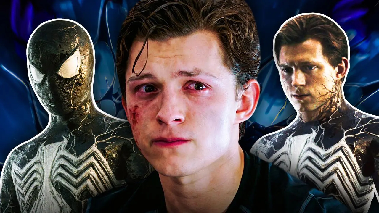 kostum symbiote spider-man tom holland