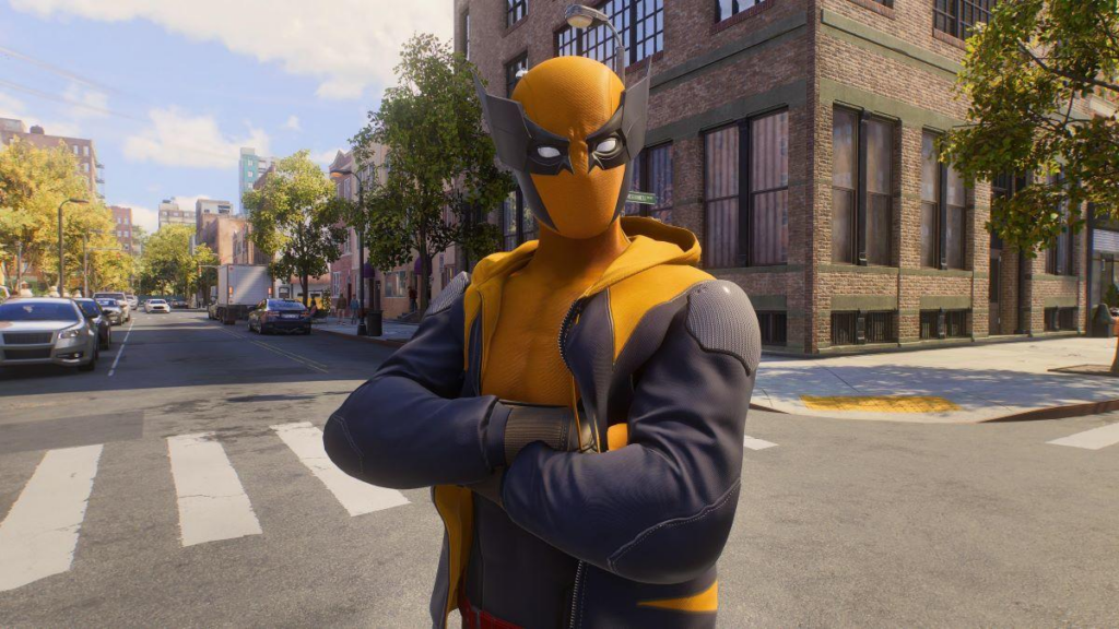 Kostum Miles Morales yang mirip Wolverine di Marvel's Spider-Man 2.