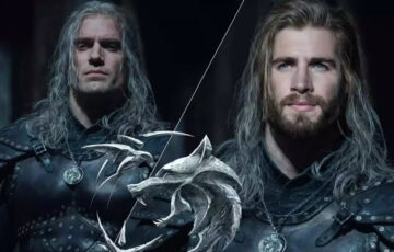 tampilan liam hemsworth the witcher henry cavill