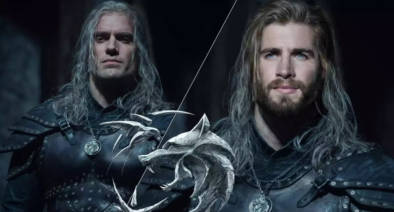 tampilan liam hemsworth the witcher henry cavill